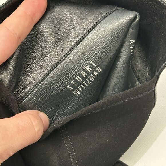 Stuart Weitzman Womens 7.5 M Black 50/50 Hidden Wedge Knee High Leather Boots - Picture 14 of 16